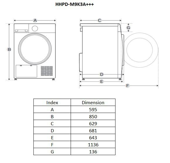 Сушильная машина Heinner HHPD-M9K3A+++