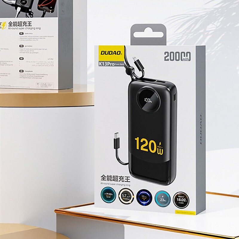 Универсальная мобильная батарея Dudao K13 Pro 20000mAh 22.5W Black (6977196680276)