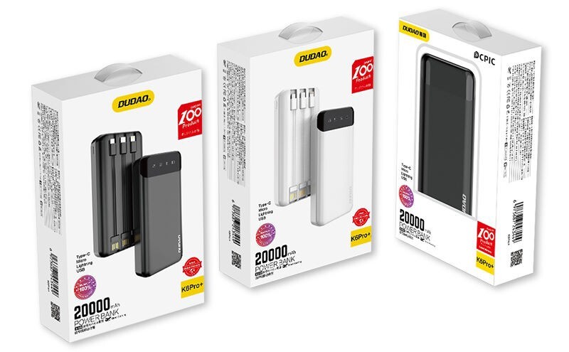 Универсальная мобильная батарея Dudao K6 Pro+ 20000mAh 10W Black (6977196682393)