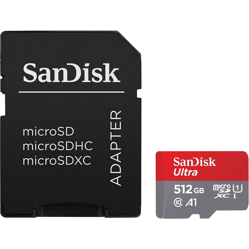 Карта пам`ятi MicroSDXC 512GB UHS-I Class 10 SanDisk Ultra A1 R150MB/s + SD-adapter (SDSQUAC-512G-GN6MA)