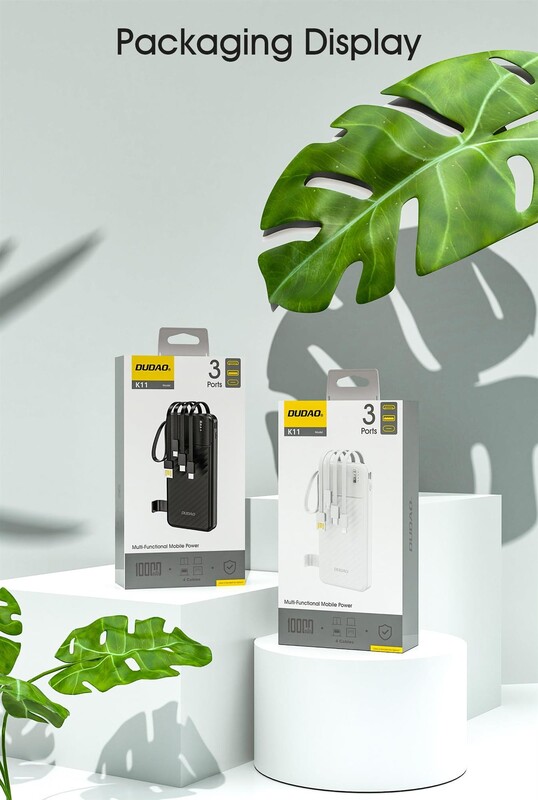 Універсальна мобільна батарея Dudao K11 10000mAh 10W White (6977196681860)
