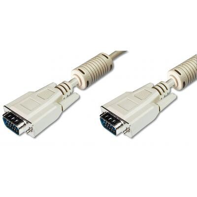 Кабель Digitus VGA - VGA (M/M), 1.8 м, Ferrite, бежевый (AK-310103-018-E)