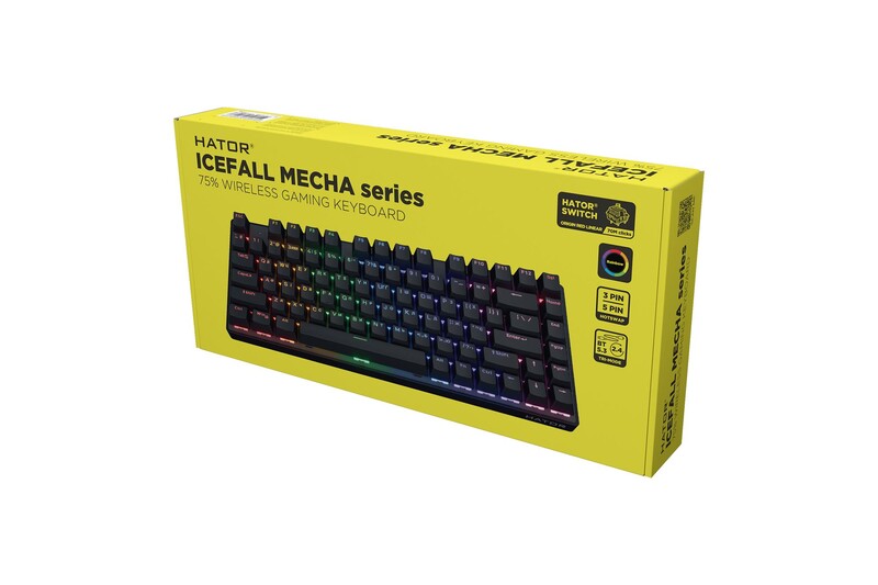 Клавиатура Hator Icefall Mecha 75 Wireless Rainbow Black (HTK275UA)