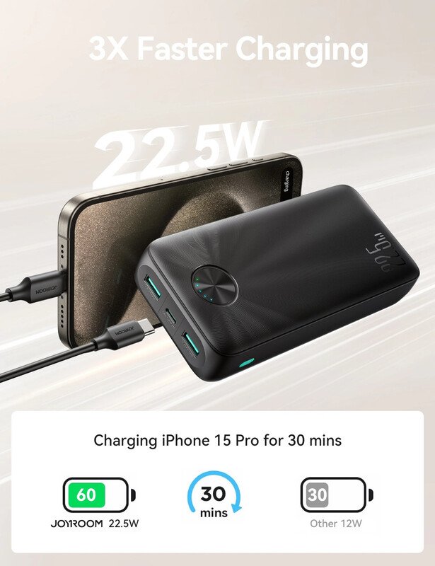 Універсальна мобільна батарея Joyroom 20000 mAh 22.5W Black (JR-QP191)