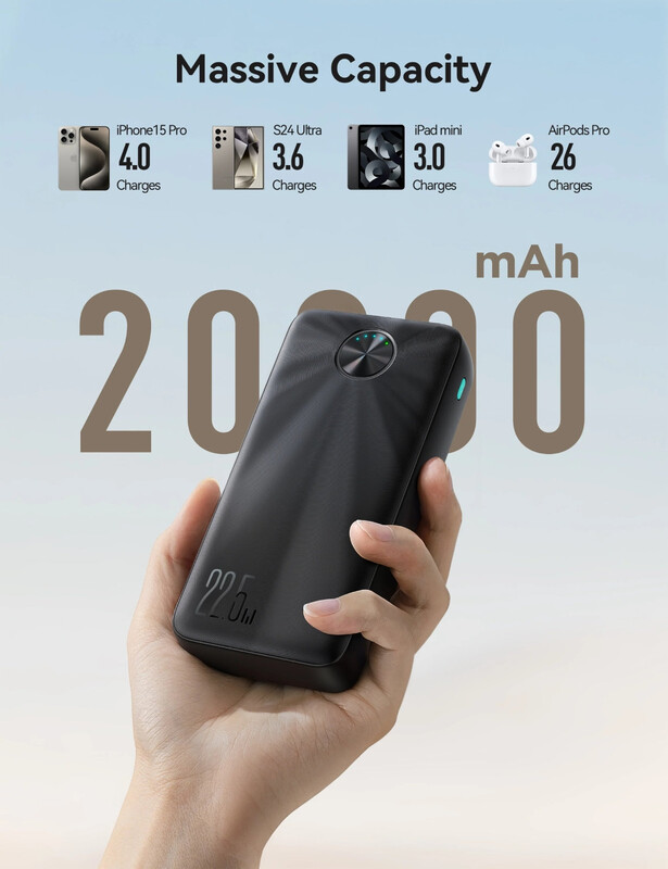 Універсальна мобільна батарея Joyroom 20000 mAh 22.5W Black (JR-QP191)