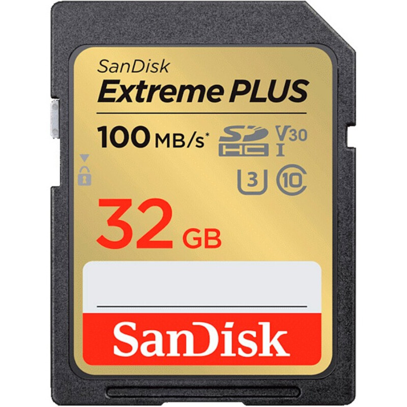 Карта памяти SDHC 32GB UHS-I/U3 Class 10 SanDisk Extreme Plus R100/W60MB/s (SDSDXWT-032G-GNCIN)