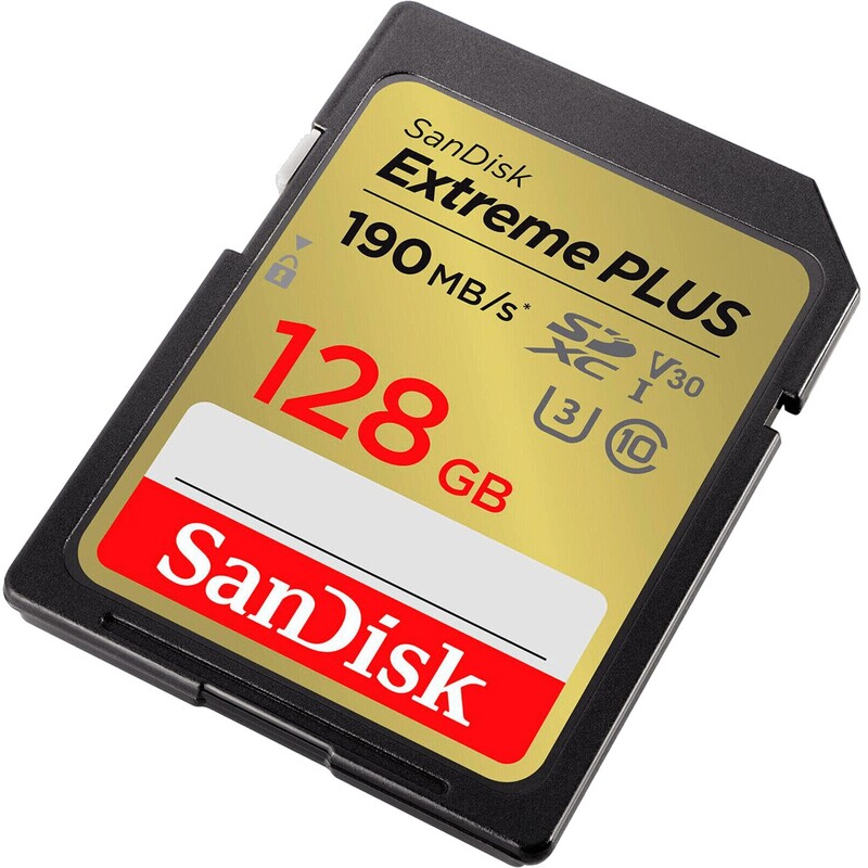 Карта памяти SDXC 128GB UHS-I/U3 Class 10 SanDisk Extreme Plus R190/W90MB/s (SDSDXWA-128G-GNCIN)