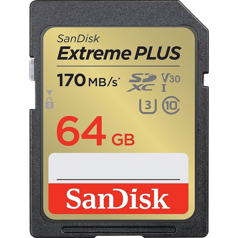 Карта памяти SDXC 64GB UHS-I/U3 Class 10 SanDisk Extreme Plus R170/W80MB/s (SDSDXW2-064G-GNCIN)