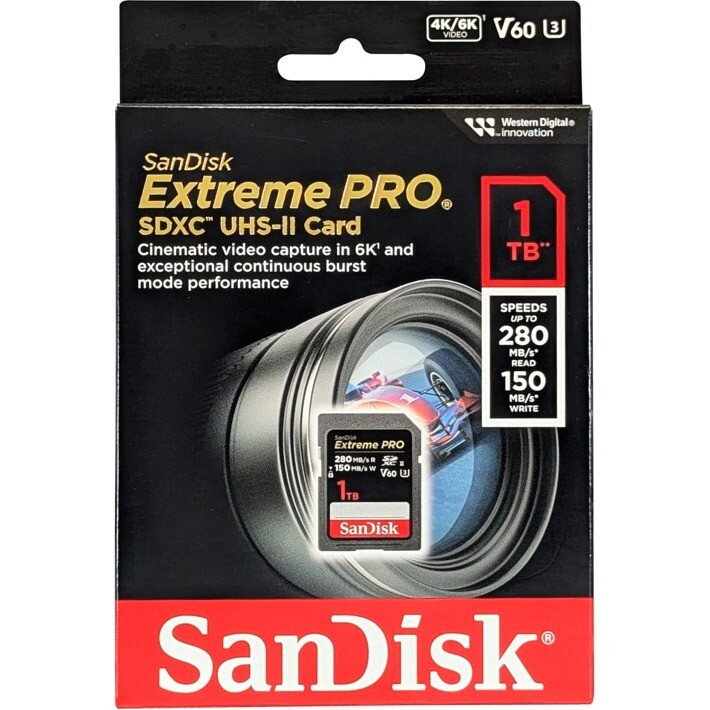 Карта памяти SDXC 1TB UHS-II/U3 Class 10 SanDisk Extreme Pro R280/W150MB/s (SDSDXEP-1T00-GN4IN)
