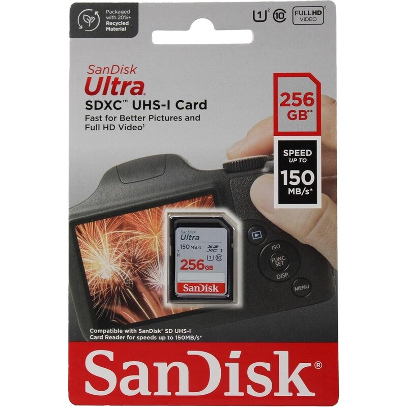 Карта памяти SDXC 256GB UHS-I Class 10 SanDisk Ultra R150MB/s (SDSDUNC-256G-GN6IN)