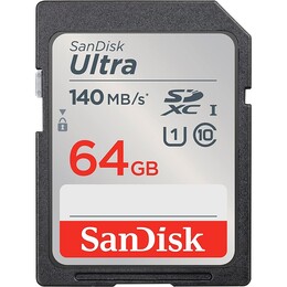 Карта памяти SDXC 64GB UHS-I Class 10 SanDisk Ultra R140MB/s (SDSDUNB-064G-GN6IN)