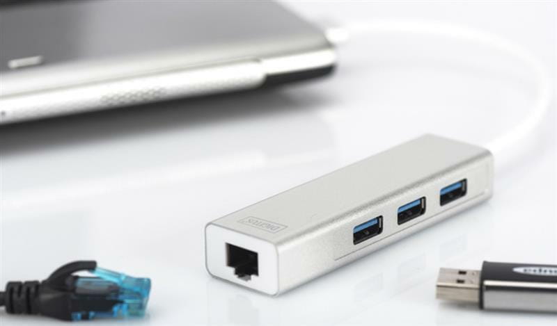 Концентратор USB3.0 Digitus White (DA-70250-1) 3хUSB3.0