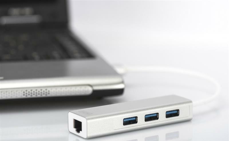 Концентратор USB3.0 Digitus White (DA-70250-1) 3хUSB3.0