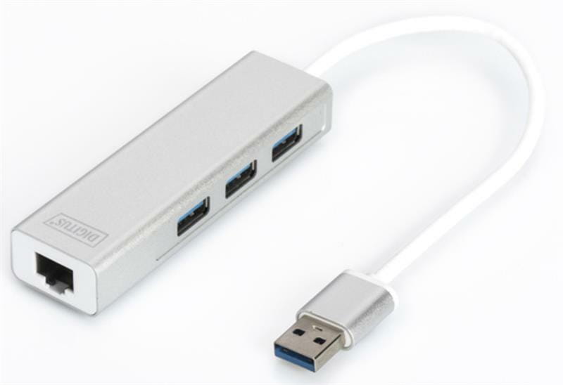 Концентратор USB3.0 Digitus White (DA-70250-1) 3хUSB3.0