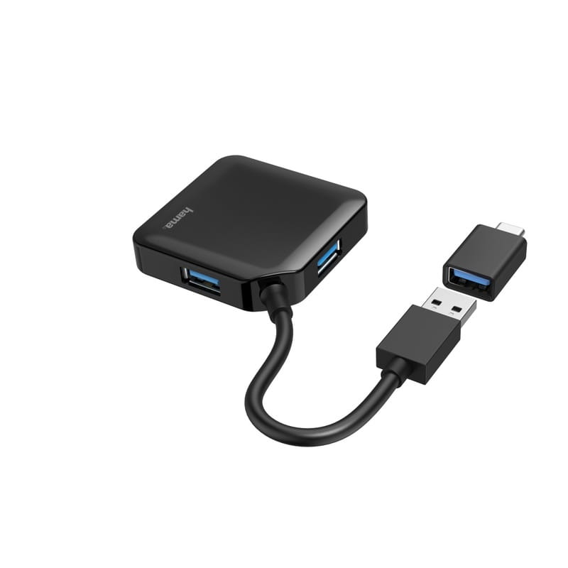 Концентратор Hama Type-C 4хUSB3.0 Black (00200116)