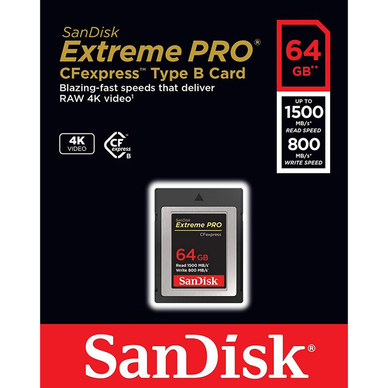 Карта памяти CFexpress (Type B) 64GB SanDisk Extreme Pro R1500/W800MB/s (SDCFE-064G-GN4NN)