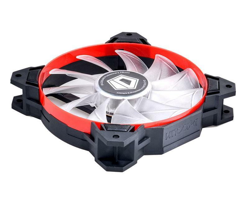 Вентилятор ID-Cooling SF-12025-R, 120x120x25мм, 4-pin PWM, чорний з червоним Bulk