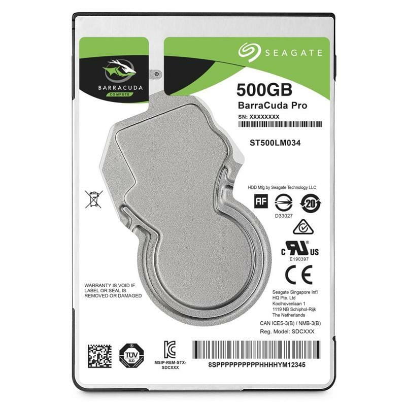 Накопитель HDD 2.5" SATA  500GB Seagate BarraCuda Pro 7200rpm 128MB (ST500LM034) Refurbished