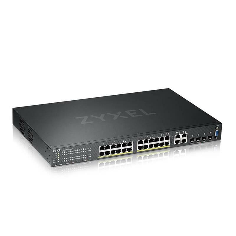 Коммутатор ZYXEL GS2220-28HP (GS2220-28HP-EU0101F) (24xGE, 4xGE/SFP, NebulaFlex Pro, max PoE 375W, L2+)