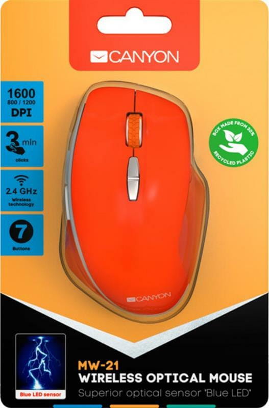 Мышь беспроводная Canyon CNS-CMSW21R Red