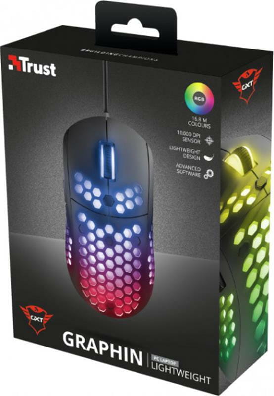 Мишка Trust GXT 960 Graphin Ultra-lightweight RGB (23758) Black USB