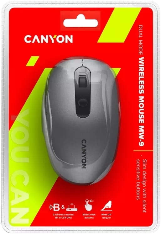 Миша Bluetooth+Wireless Canyon CNS-CMSW09DG Dark Grey USB
