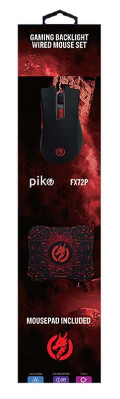 Миша Piko FX72 Black + килимок (1283126489495)