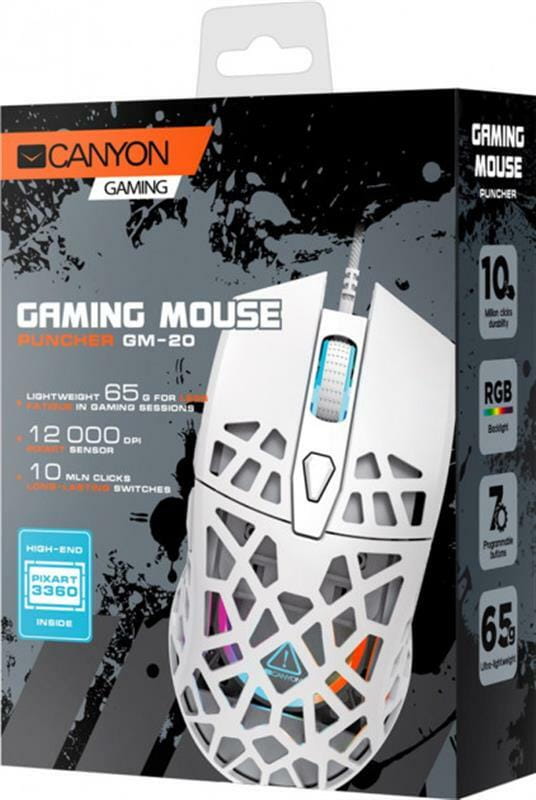 Мышь Canyon Puncher CND-SGM20W White USB
