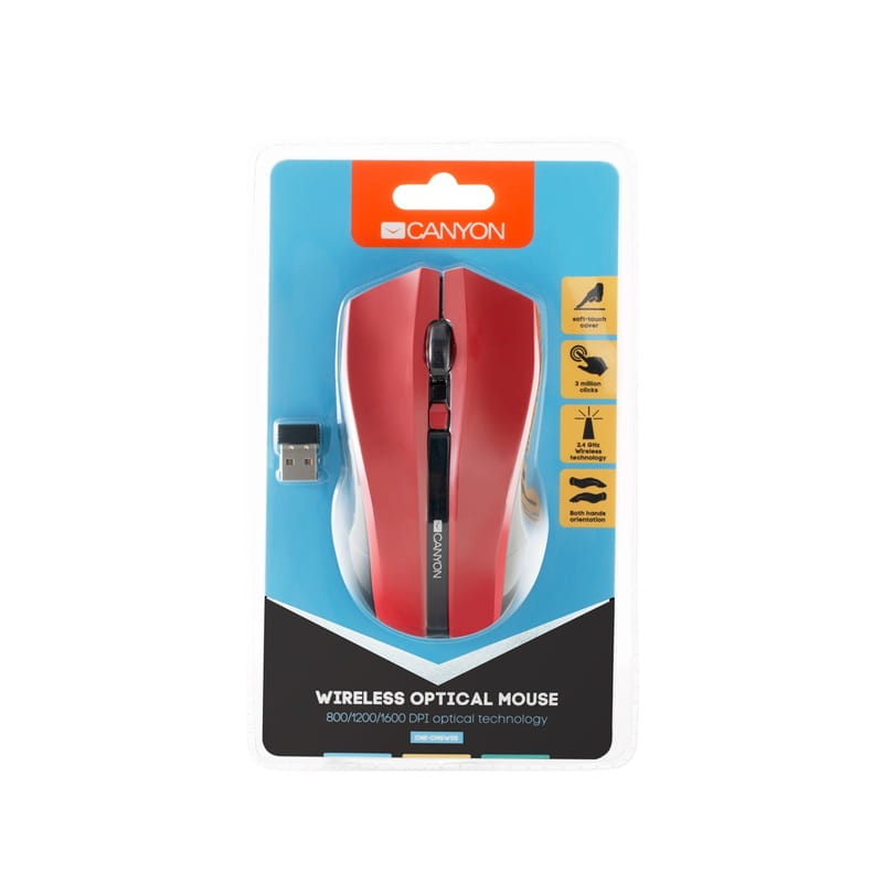 Мышь беспроводная Canyon CNE-CMSW05R Red