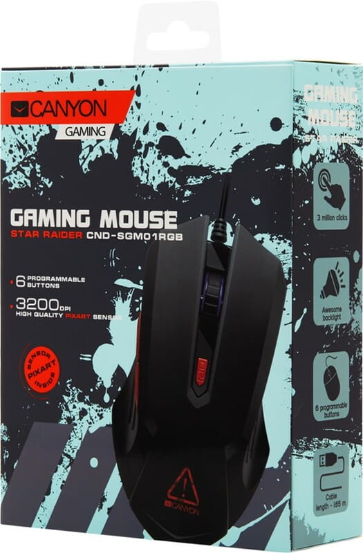 Мышь Canyon Star Raider CND-SGM01RGB Black/Orange