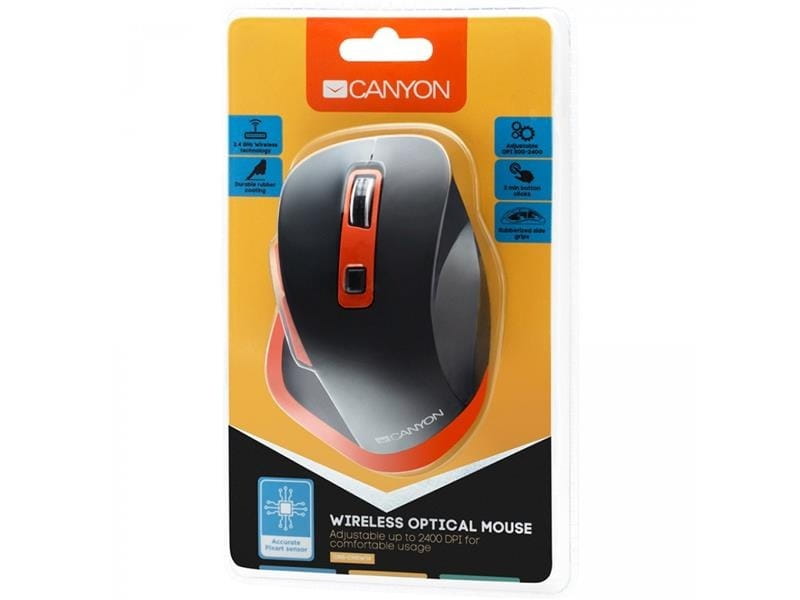 Мышь беспроводная Canyon CNS-CMSW14DG Black/Orange