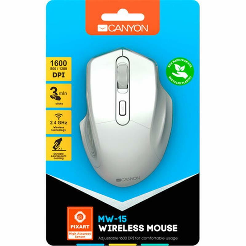 Мышь беспроводная Canyon MW-15 Pearl White (CNE-CMSW15PW) USB