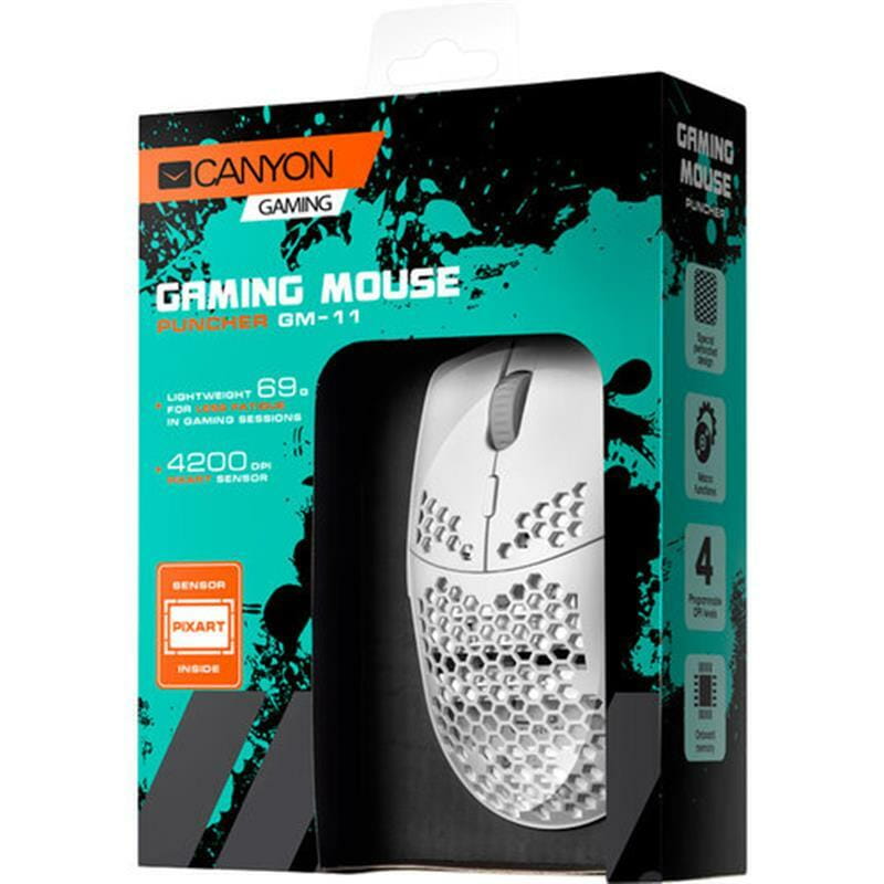 Мышь Canyon Puncher GM-11 Gaming White (CND-SGM11W)