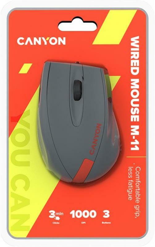 Мышь Canyon CNE-CMS11DG Gray/Red USB
