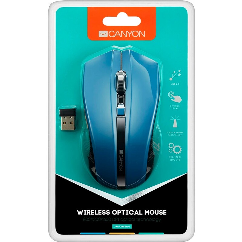 Миша бездротова Canyon CNE-CMSW05BL Blue
