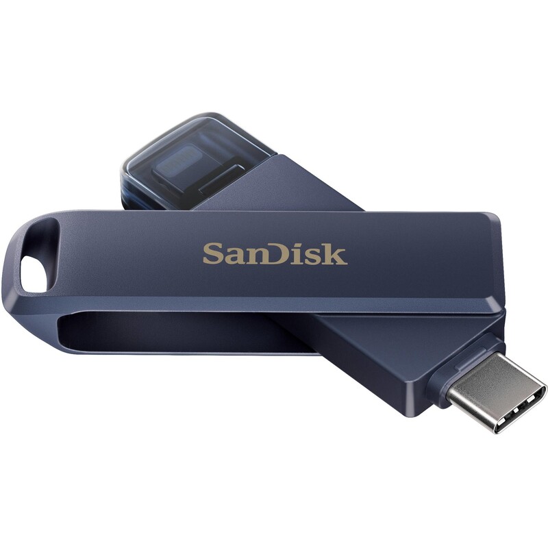 Флеш-накопитель USB 128GB Type-C/Lightning SanDisk Phone Drive for iPhone Metallic Sky (SDIXD0N-128G-GN6NE)