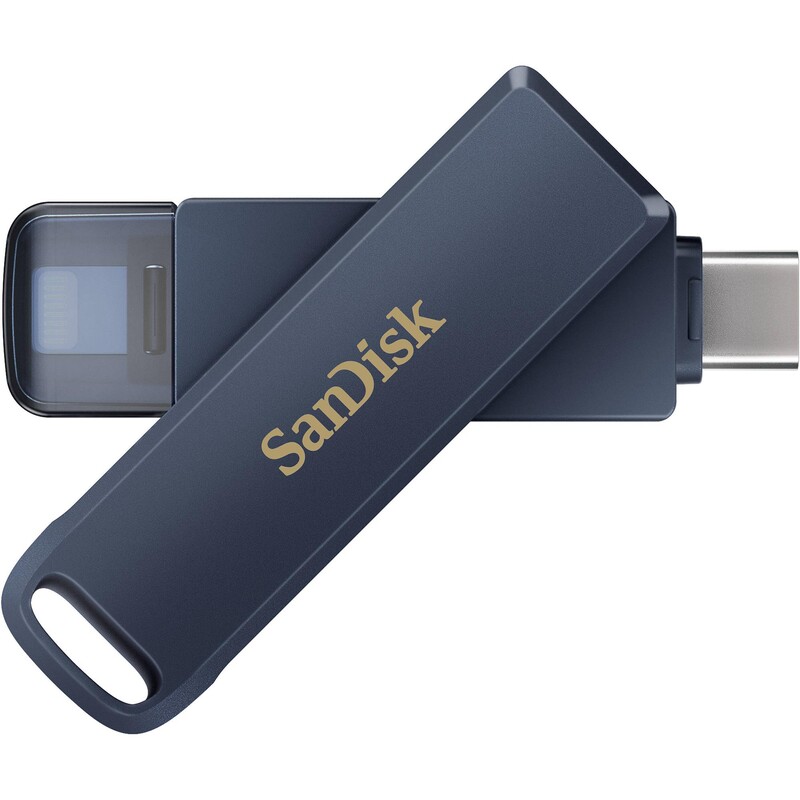 Флеш-накопитель USB 128GB Type-C/Lightning SanDisk Phone Drive for iPhone Metallic Sky (SDIXD0N-128G-GN6NE)