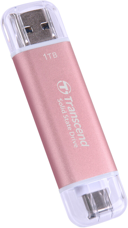 Накопичувач зовнішній SSD USB Type-A/Type-C 1ТB Transcend ESD310P Pink (TS1TESD310P)