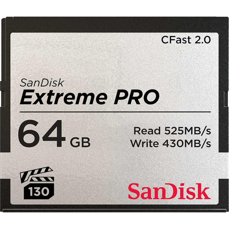 Карта памяти CFast 2.0 64GB SanDisk Extreme Pro R525/W430MB/s (SDCFSP-064G-G46D)