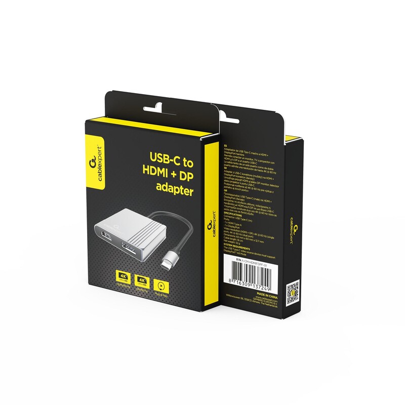 Док-станція Cablexpert USB-C 3-в-1 (A-CM-HDMIFDPF-01)