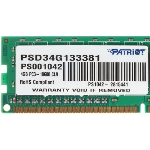 Модуль памяти DDR3 4GB/1333 Patriot Signature Line (PSD34G133381)