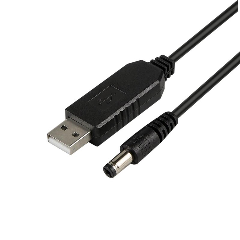 Кабель питания LDO-888 USB - DC (M/M), 5.5х2.1 мм, 12V, 1 м, Black (8612233355561)