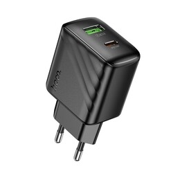 Сетевое зарядное устройство Hoco CS25A 1USB-C/1USB PD/QC 20W Black (6942007639781)