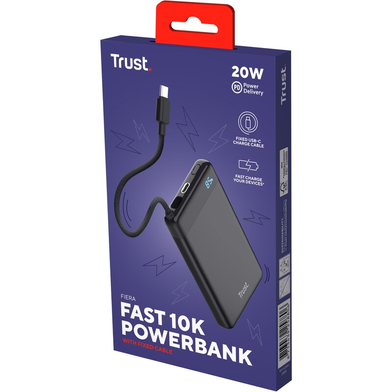 Універсальна мобільна батарея Trust Fiera 10000mAh 20W Black (25880)