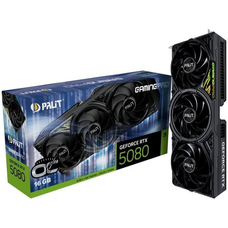 Видеокарта GF RTX 5080 16GB GDDR7 GamingPro OC V1 Palit (NE75080S19T2-GB2031Y)