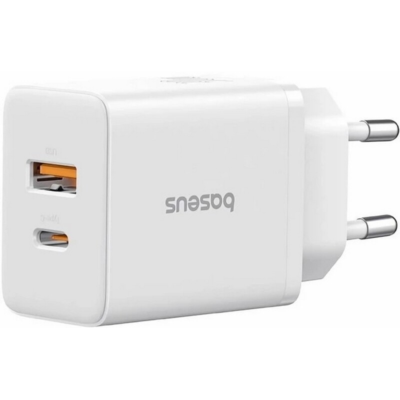 Сетевое зарядное устройство Baseus Cube 30W QC+ PD (1Type-C + 1USB) White (P10111404213-00)