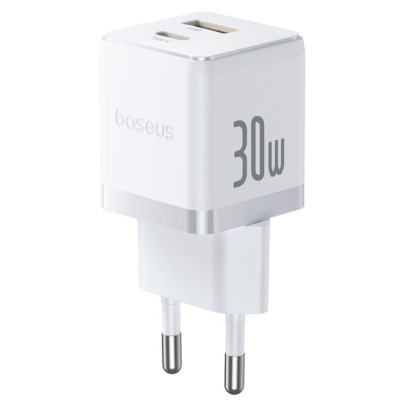 Сетевое зарядное устройство Baseus Palm FC 30W QC+ PD (1Type-C + 1USB) White (P1011160A213-00)