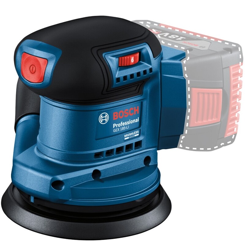 Шлифмашина Bosch Professional GEX 185-LI 18В без АКБ и ЗУ (0.601.3A5.020)