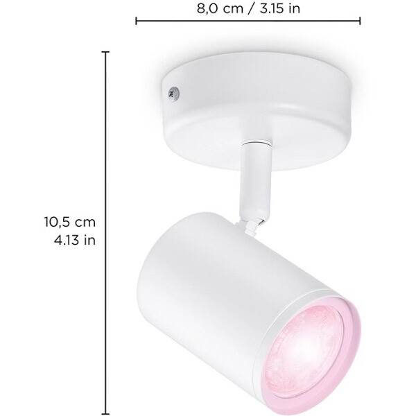Світильник точковий накладний розумний WiZ Imageo Spots 5W 2200-6500K RGB Wi-Fi White (929002658701)
