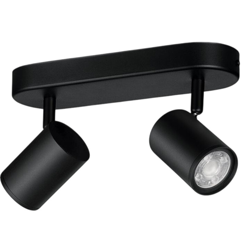 Світильник точковий накладний розумний WiZ Imageo Spots 2х5W 2200-6500K RGB Wi-Fi Black (929002659101)